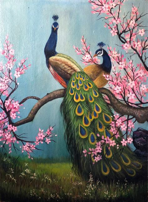 Indian peacock (acrylic painting)