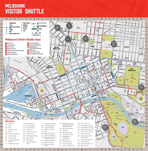 Melbourne attractions map - Melbourne city attractions map (Australia)