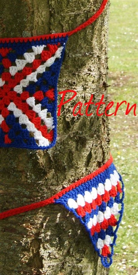 Bunting Crochet Pattern, Red White and Blue, Union Jack, Instant Download, Pdf - Etsy | Crochet ...