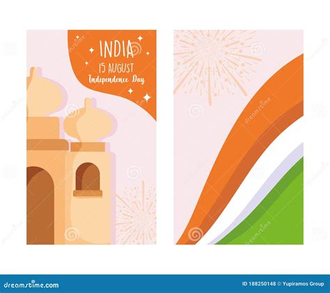 Happy Independence Day India, Taj Mahal Flag and Fireworks Banner ...