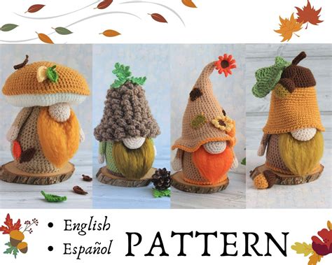 Autumn crochet gnomes set / Acorn gnome/ Pine cone gnome/ | Etsy