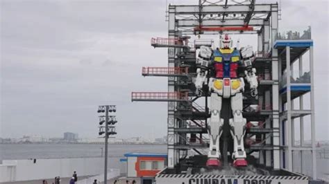 Amazing Giant Gundam Statue in Yokohama ... | Stock Video | Pond5