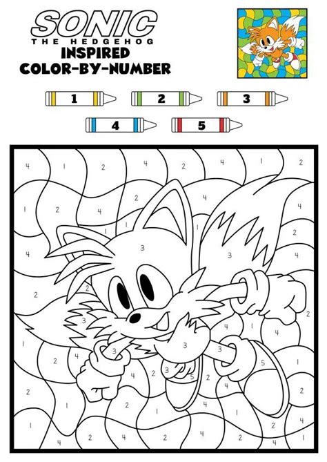 sonic the hedgehog color by number coloring pages free printable ...