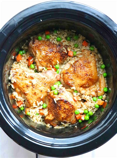Crockpot Chicken and Rice - The Anthony Kitchen
