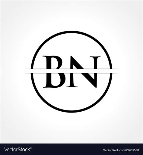 Initial black letter bn logo with creative circle Vector Image