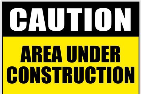 Area Under Construction Sign |Laminated Signage|Waterproof Laminated Sign Board|with adhesive or ...