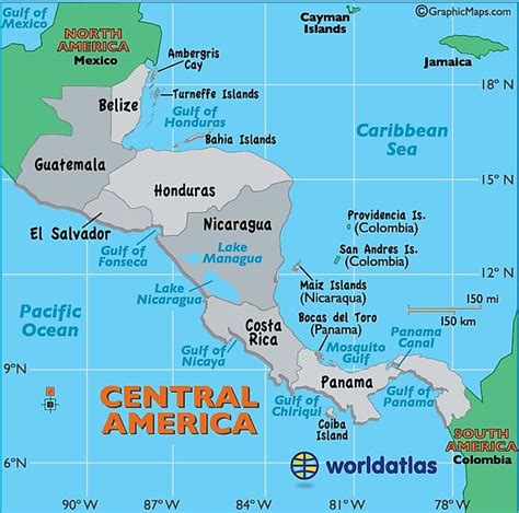 The 7 Countries Of Central America | Central america map, America map, Central america