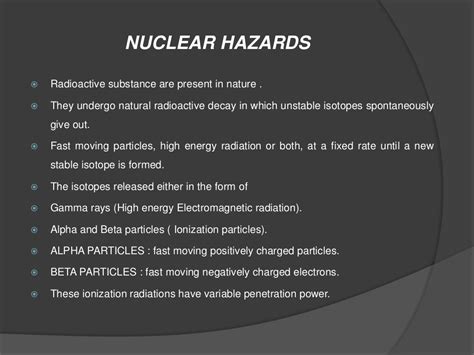 Nuclear hazards