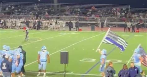 Controversy continues after Saugus High School players run "Thin Blue Line" flag onto field ...