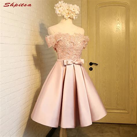 Pink Short Lace Homecoming Dresses 8th Grade Prom Dresses Junior High ...