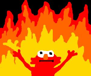 Burning Elmo Background - Download Elmo Flames Meme Painting | formrisorm