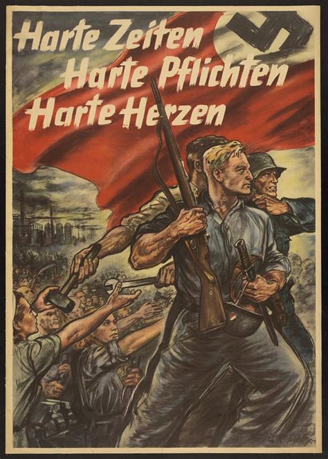 German World War 2 Poster. Harte Zeiten Photograph by Everett