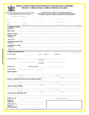 Trinidad And Tobago Passport Renewal Online - Fill Online, Printable, Fillable, Blank | pdfFiller