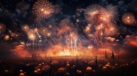 Premium AI Image | Spectacular fireworks display on New Year's Day