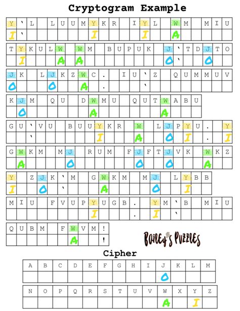 How to Solve Cryptograms {methods & examples} - Bailey's Puzzles