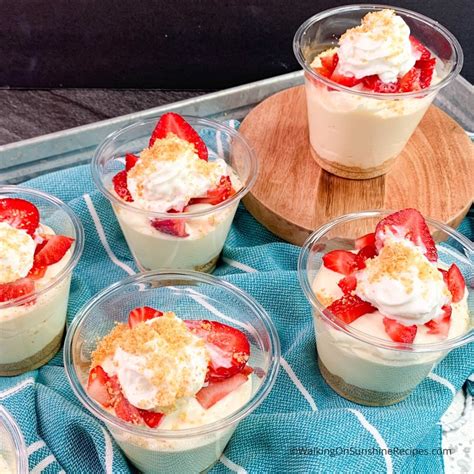 Strawberry Cheesecake Pudding Cups - Walking On Sunshine Recipes