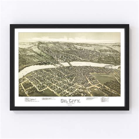 Oil City Map 1896 Old Map of Oil City Pennsylvania Art Vintage Print ...