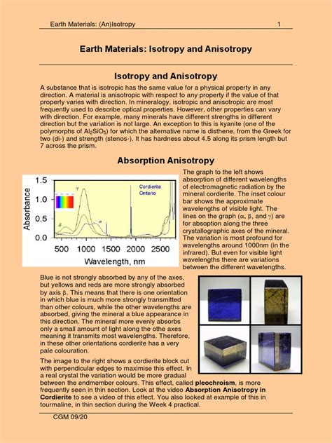 Earth Materials: Isotropy and Anisotropy Isotropy and Anisotropy | PDF | Chemistry | Anisotropy