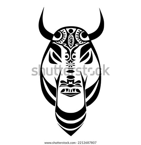 Bull Traditional Tribal Tattoo Design Vector Stock Vector (Royalty Free ...