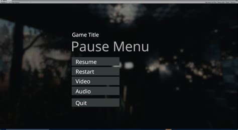 Unity Pause Menu by GreatArcStudios