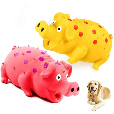 Squeaky Pig Dog Toys, Grunting Pig Dog Toy That Oinks Grunts for Small Medium Large Dogs ...