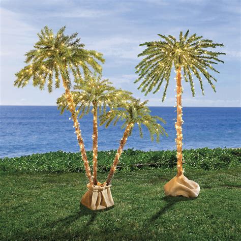 Seasonal Pre-Lit 3-Branch Palm Tree, Led | Brylane Home