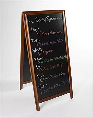 Chalkboard Sidewalk Signs | Dark Brown Wood Finish