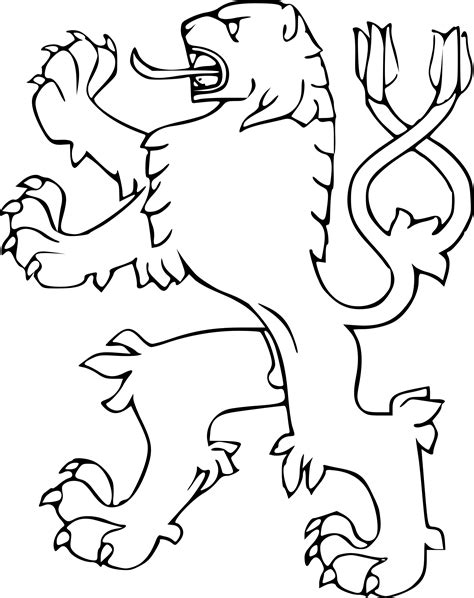 Clipart - czech lion with two tails