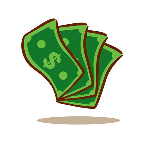 Money or dollar cartoon. Business Finance Concept Design. Isolated white background. Hand drawn ...