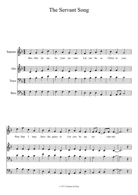 The Servant Song sheet music download free in PDF or MIDI