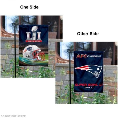 New England Patriots 2016 AFC Champions Garden Flag is 12x18 inches in size, is made of thick 1 ...