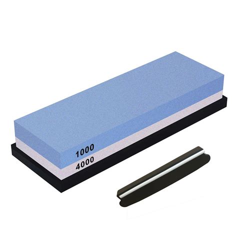 Whetstone, Double Sided Knife Sharpening Stone Set Grit 1000/4000 Knife Sharpener Combination ...