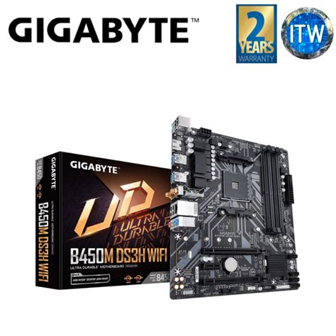 ITW | Gigabyte B450M DS3H WiFi micro-ATX AM4 DDR4 Ultra Durable ...