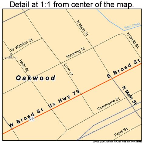 Oakwood Texas Street Map 4853232