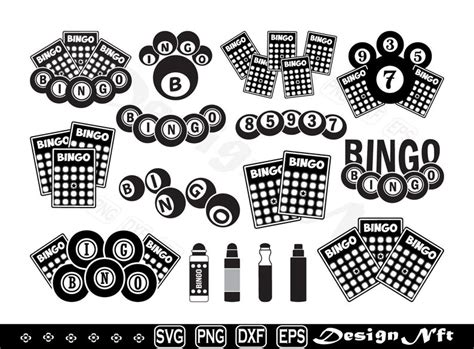 Bingo Svg, Clipart, Cut Files for Silhouette, Vector, Dxf, Eps, Png ...