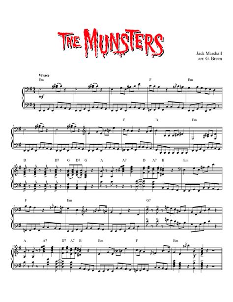 Theme from The Munsters sheet music download free in PDF or MIDI