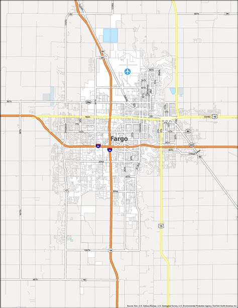 Map of Fargo, North Dakota - GIS Geography