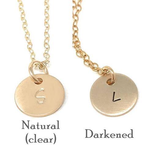 Initial Necklace With Birthstone Handstamped Initial - Etsy