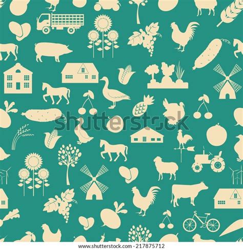 Agriculture Background Seamless Vector Illustration Stock Vector (Royalty Free) 217875712 ...