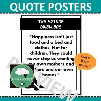 THE FRINGE DWELLERS Quote Posters by Tea4Teacher | TPT