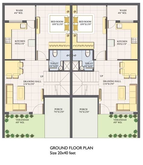 20x40 House Plans south Facing | 20x40 house plans, Duplex house plans, Model house plan