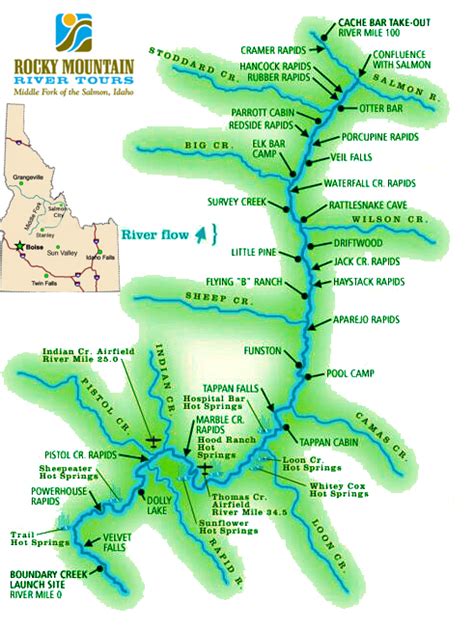 Middle Fork & Main Salmon Maps, Stanley Lodging and travel | Rocky ...