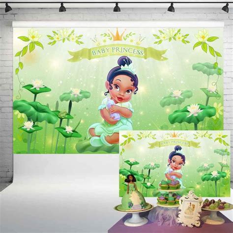 Buy Baby Tiana Naby Shower Backdrop Princess Birthday Party Banner for ...