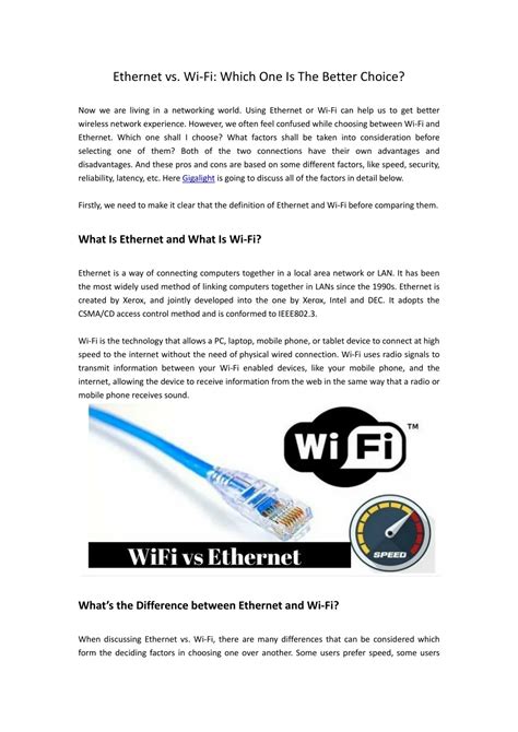 PPT - Ethernet vs. Wi-Fi: Which One Is The Better Choice? PowerPoint ...