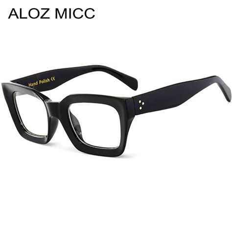 ALOZ MICC Black Frame Square Transparent Glasses Women Retro Acetate Men Eyeglasses Clear Lens ...