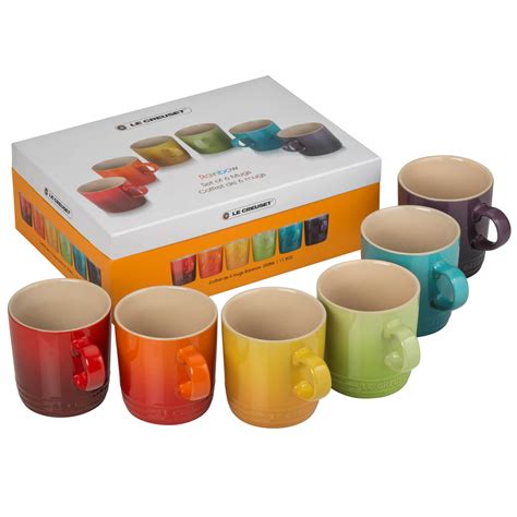 Le Creuset Stoneware Rainbow Mugs (Set of 6) | IWOOT