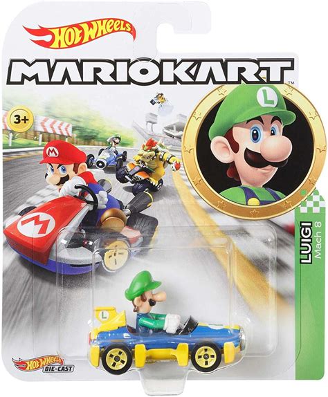 Hot Wheels Mario Kart Luigi 164 Diecast Car Mach 8 Mattel Toys - ToyWiz