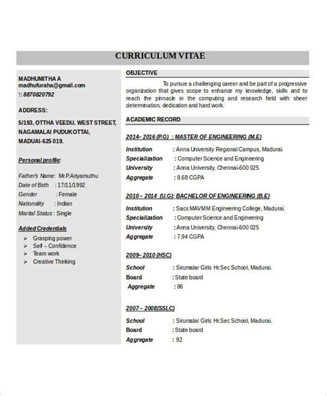 Basic Resume Format For Freshers Doc