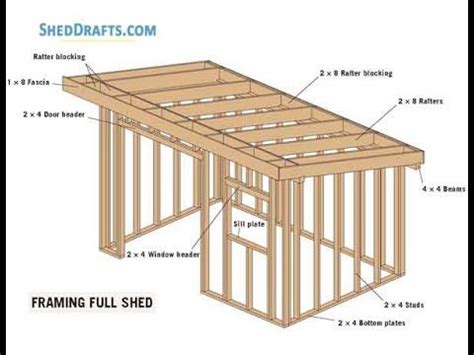 8x12 Slant Roof Utility Shed Plans Blueprints | Shed construction, Flat roof shed, Shed roof