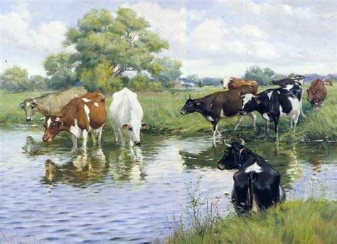 Milking cow breeds | Farm art, Cow painting, Farm paintings